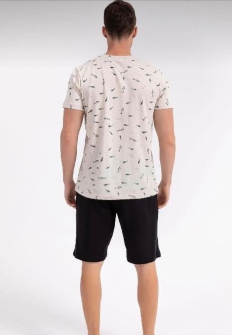 Pijama Bărbați Mânecă Scurtă și Pantalon Scurt cu Imprimeu Rechin,Engros